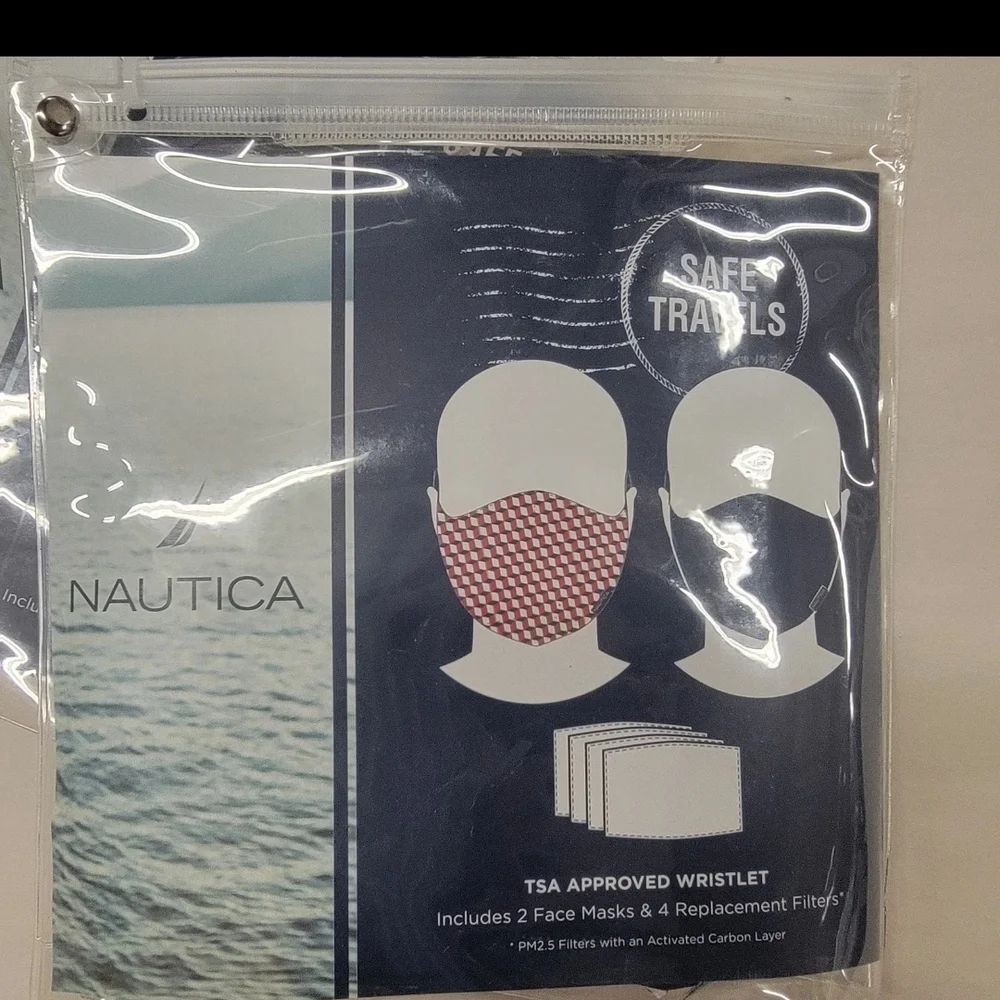 Lot of 6 (3 Packs of 2) Nautica Goals 2 Face Masks w/ Carbon Filters & Bag NEW!